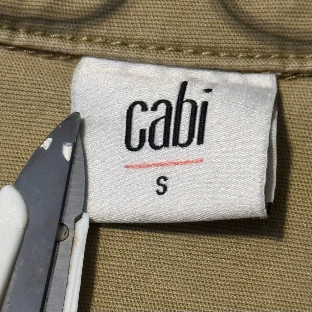 CABI Camp Canvas Utility Jacket Khaki Peplum Button Accents Women’s Small NWOT - Picture 4 of 7